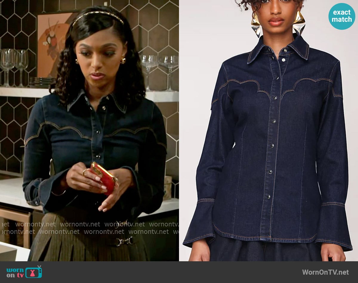 Kat’s denim shirt on Beyond the Gates Kat’s denim shirt on Beyond the Gates