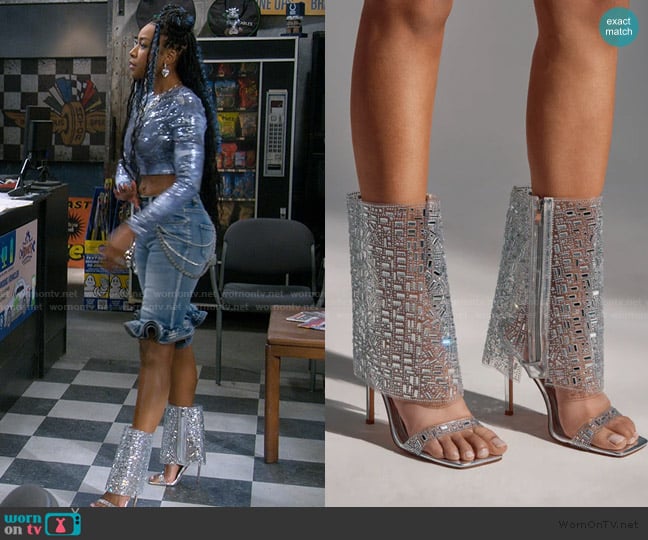 Azalea Wang Geovana Stiletto Sandal worn by Tasha (Gabrielle Dennis) on The Upshaws