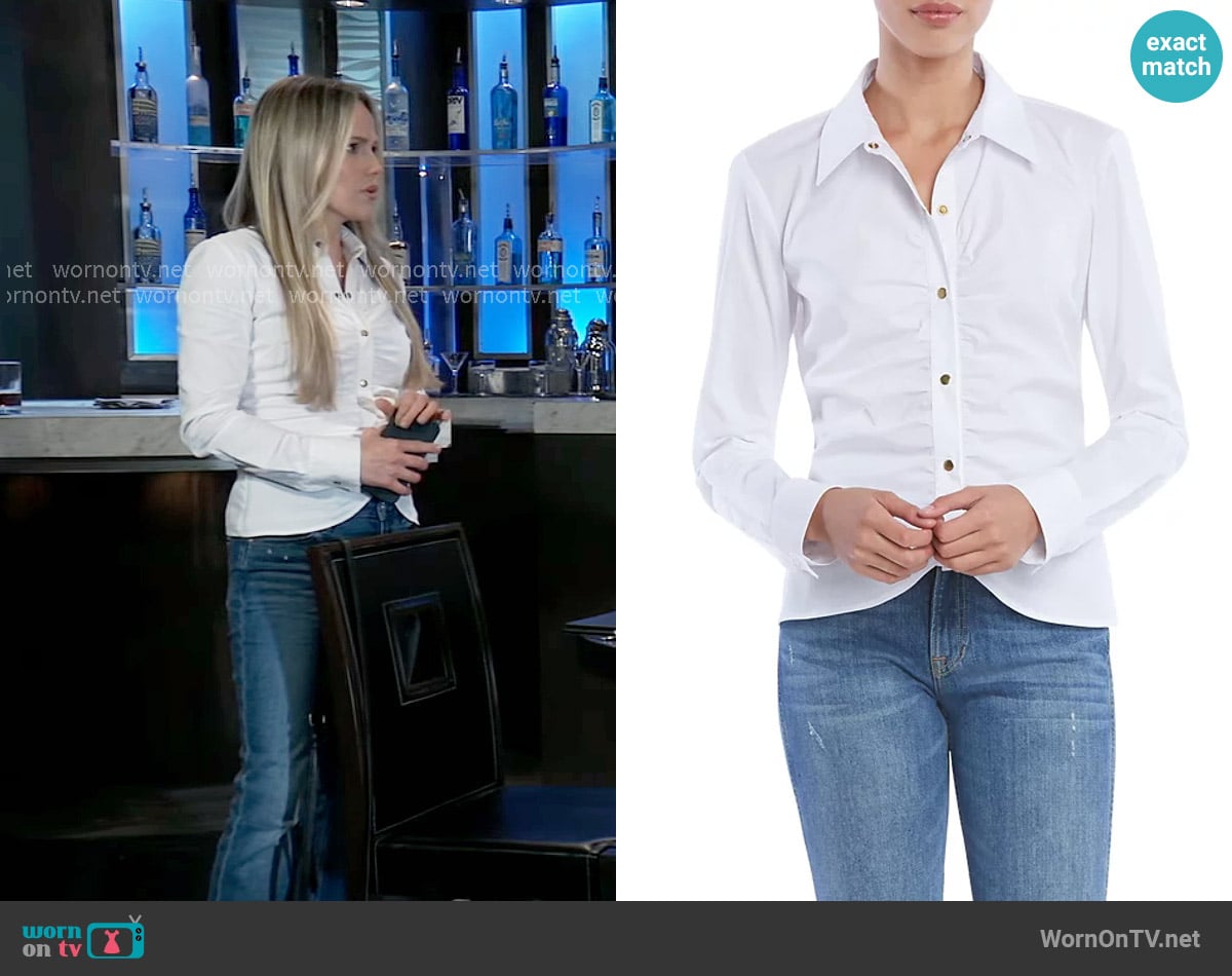 Bailey 44 Liaison Shirt worn by Lulu Spencer (Alexa Havins Bruening) on General Hospital