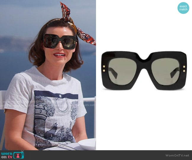 Balmain B-Bold Sunglasses worn by Bronwyn Newport on The Real Housewives of Salt Lake City