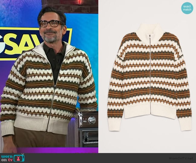 Lawrence’s fairisle cardigan on The Kelly Clarkson Show