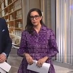 Savannah’s purple paisley print shirtdress on NBC News Daily