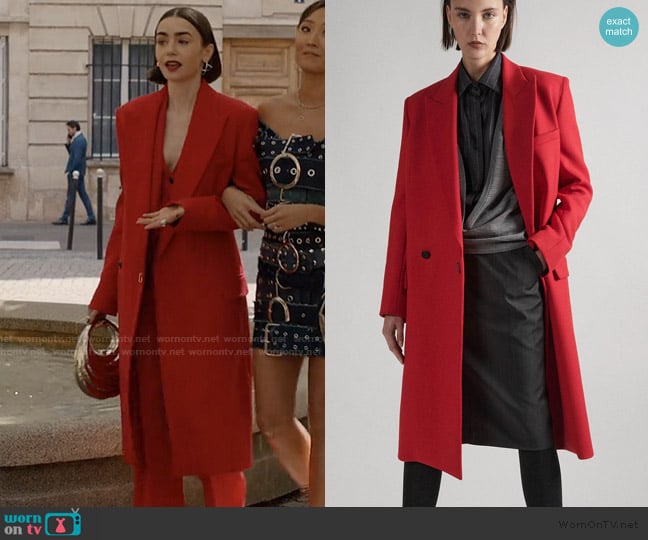 Emily’s red coat on Emily in Paris