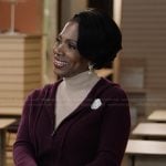 Barbara’s burgundy zip hoodie on Abbott Elementary