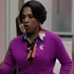 Barbara’s pink cardigan and wide leg pants on Abbott Elementary