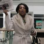 Barbara’s beige shearling collar coat on Abbott Elementary