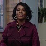 Barbara’s purple trench coat on Abbott Elementary