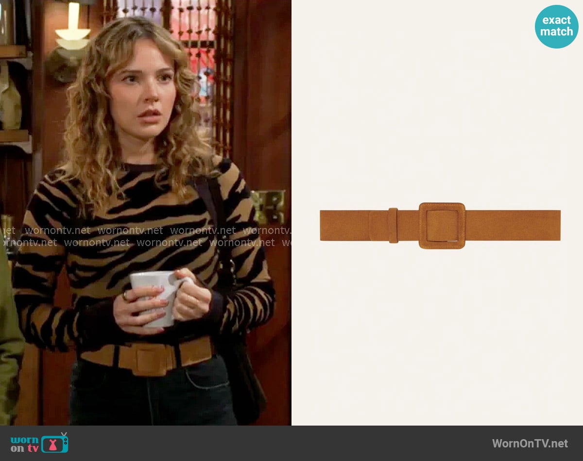 ba&sh Betty Belt worn by Tessa Porter (Cait Fairbanks) on The Young and the Restless