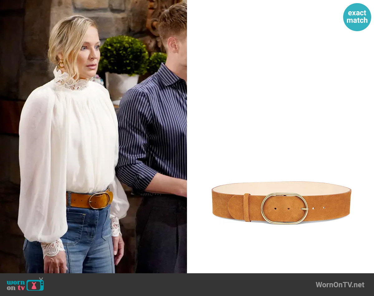 ba&sh Cole Belt in Brown worn by Sharon Newman (Sharon Case) on The Young and the Restless