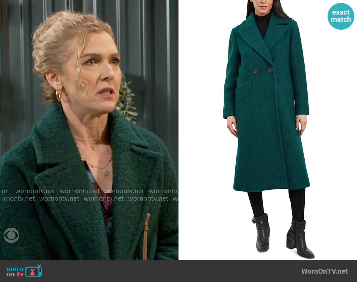 Bcbgeneration Double-Breasted Bouclé Coat worn by Jan Morgan (Jerri Tubbs) on Beyond the Gates