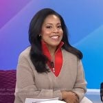 Sheinelle’s beige and red layered sweater and white skirt on Today