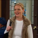 Belle’s brown fur zip vest on Days of our Lives