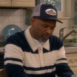 Bennie’s navy stripe rugby sweater on The Upshaws