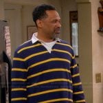 Bennie’s blue striped rugby shirt on The Upshaws