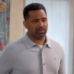 Bennie’s gray button down shirt on The Upshaws