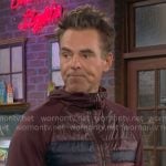 Billy’s burgundy and navy puffer jacket on The Young and the Restless