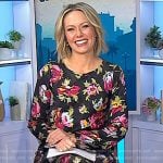 Dylan’s black floral midi dress on Today