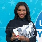 Dr. Michelle Henry’s black floral sweater dress on Today