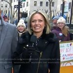 Dylan’s black fur collar zip coat on Today