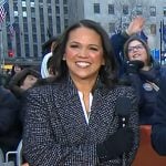 Laura’s black plaid coat on Today