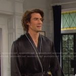 Dimitri’s black pipink silk robe on Days of our Lives