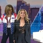 Kathie’s leopard cami and black suit on Today