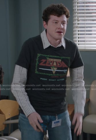 black Zelda print tee on Greys Anatomy