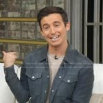 Will Ganss’ blue suede trucker jacket on Good Morning America