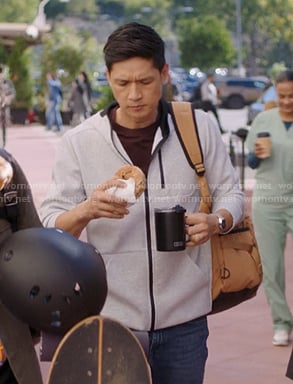 Blue's white zip-up hoodie on Greys Anatomy