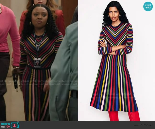 Boden Maria Knitted Midi Dress worn by Janine Teagues (Quinta Brunson) on Abbott Elementary