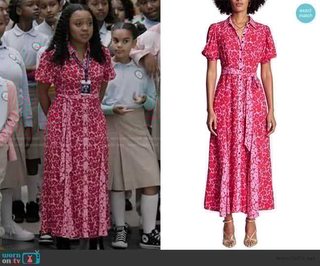 Boden Mixed Floral Print Shirtdress worn by Janine Teagues (Quinta Brunson) on Abbott Elementary