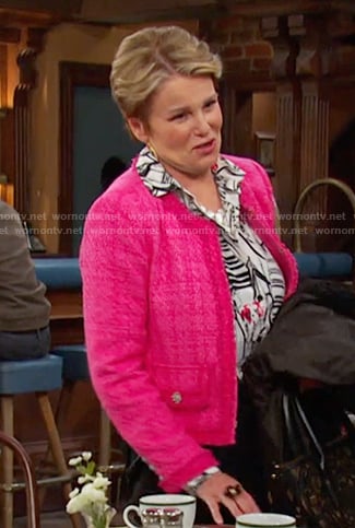 Bonnie’s pink tweed jacket on Days of our Lives