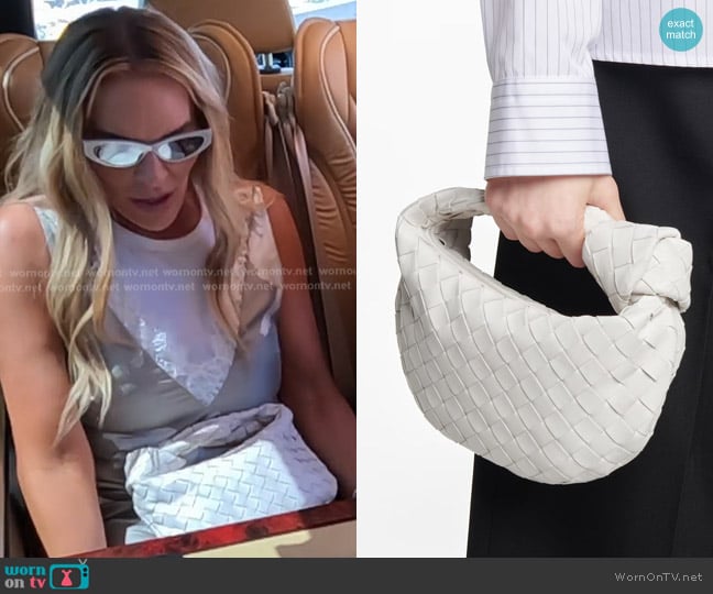 Heather’s white knotted leather bag on RHOSLC Heather’s white knotted leather bag on RHOSLC