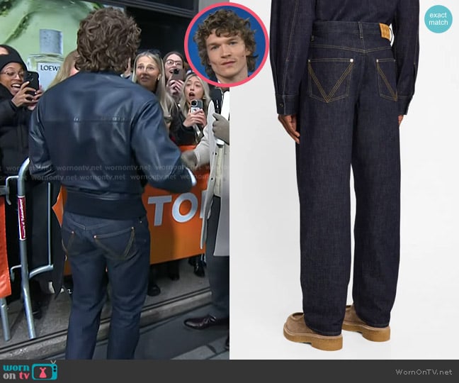 Bottega Veneta Soft Denim Trousers worn by Connor Storrie on Today