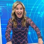 Jennifer Jolly’s navy ribbon print mesh dress on Today