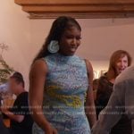 Bozoma’s blue embeliished maxi dress on The Real Housewives of Beverly Hills