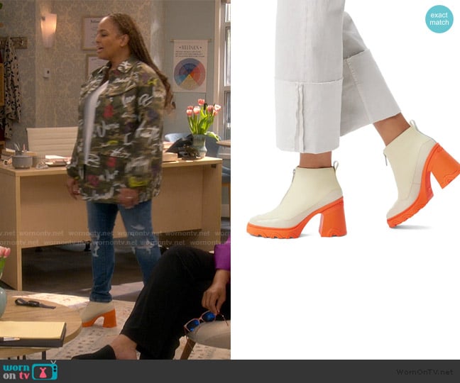 Brex Bold Waterproof Front Zip Bootie worn by Regina Upshaw (Kim Fields) on The Upshaws