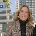 Lara’s beige houndstooth embellished blazer on Good Morning America