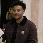 Tariq's brown zip front jacket on Abbott Elementary