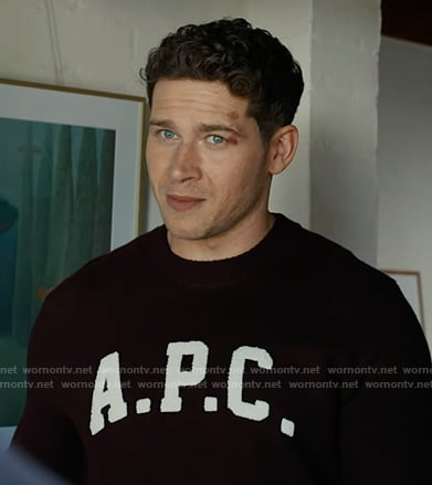 Buck's burgundy APC sweater on 9-1-1