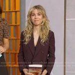 Jennette McCurdy’s burgundy blazer and pants on Good Morning America