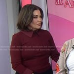 Erica Taylor’s burgundy collared sweater on Today