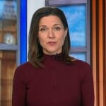 Maggie’s Burgundy knit midi dress on Good Morning America