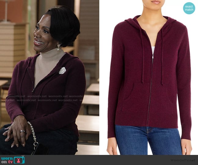 C by Bloomingdales Cashmere Zip Hoodie worn by Barbara Howard (Sheryl Lee Ralph) on Abbott Elementary