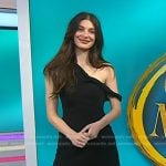 Camila Morrone’s black one off-shoulder dress on Today