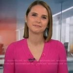 Elizabeth’s pink ribbed cardigan on Good Morning America