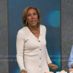 Robin’s white crochet cuff cardigan dress on Good Morning America