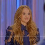 Carrie’s blue floral embroidered sheer blouse on American Idol