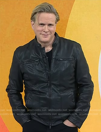 Cary Elwes’s black leather jacket on Today