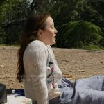 Cecilia’s floral embroidered cardigan on 9-1-1